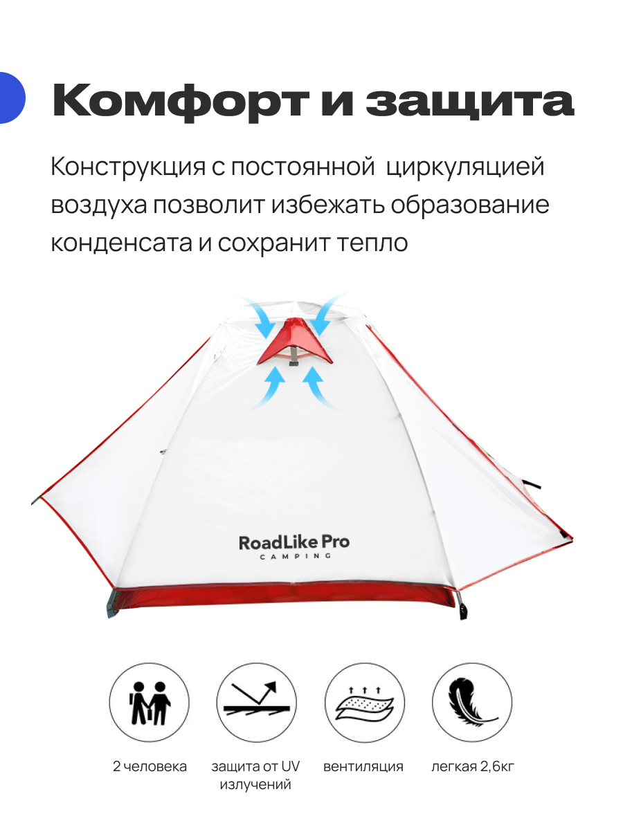 Палатка 2-местная компактная RoadLike Pro Triple Light Белая - описание,  характеристики, отзывы, цены на официальном сайте